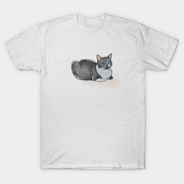 Ash the Cat in Watercolour T-Shirt by Dandifying